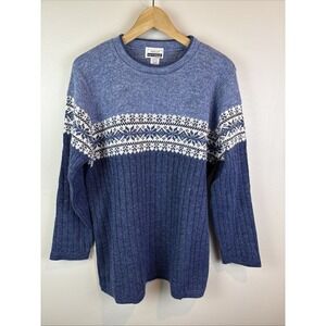 Adele Knitwear Sweater‎ Made In USA Size Large Fair Isle Fisherman Nordic